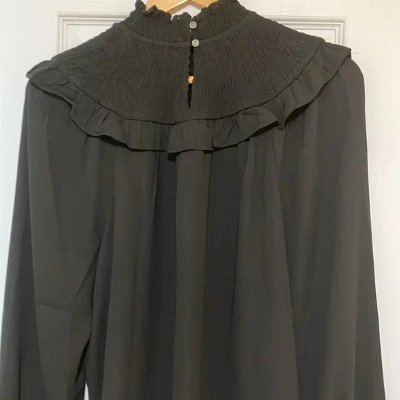 NWT - Ruffle Smocked Yoke Blouse by Ann Taylor Loft (ad photo) - Picture 3 of 5